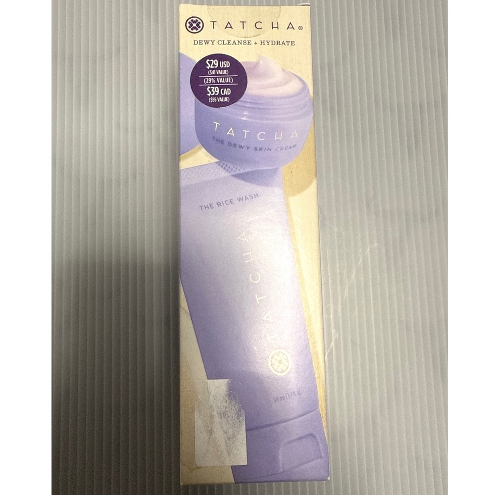 Tatcha Dewy Cleanse + Hydrate Set Purple NEW Sealed Skincare Duo